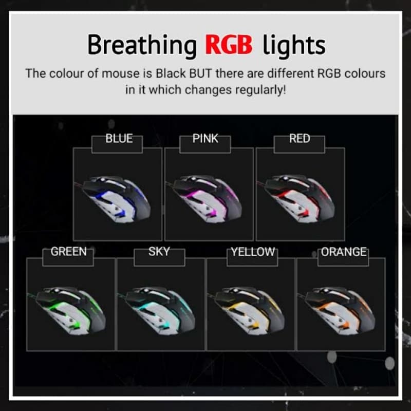 GAMING Mouse with 6 buttons & Rgb - FREE MOUSE PAD